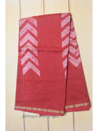 Hand block Printed Chanderi Silk Cotton Saree - Red