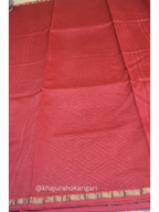 Hand block Printed Chanderi Silk Cotton Saree - Red