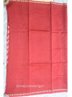 Hand block Printed Chanderi Silk Cotton Saree - Red