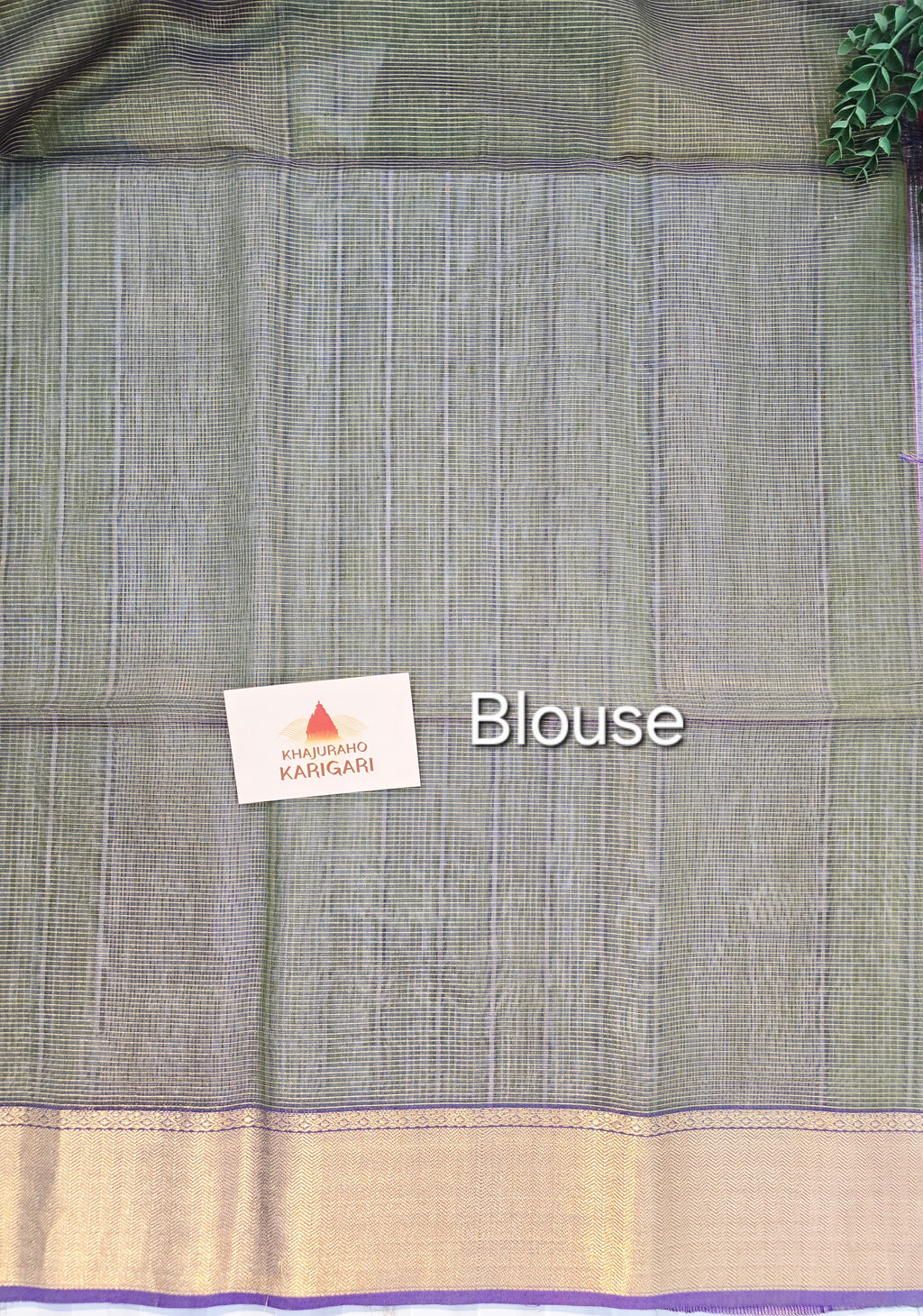 Pure Handloom Maheshwari Zari Checks Saree | Mehndi Green