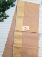 Pure Handloom Maheshwari Zari checks Saree Rose Gold