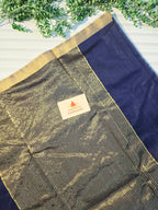 Pure Handwoven Chanderi Silk Cotton Deer Motif Saree – Blue