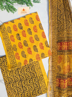 Natural Dyed Hand Block Print Cotton Suit Set with Kota Doria Dupatta