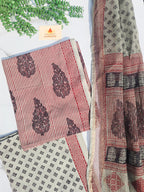 Natural Dyed Hand Block Print Cotton Suit Set with Kota Doria Dupatta