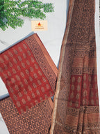 Natural Dyed Hand Block Print Cotton Suit Set with Kota Doria Dupatta
