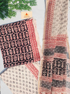Natural Dyed Hand Block Print Cotton Suit Set with Kota Doria Dupatta