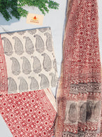 Natural Dyed Hand Block Print Cotton Suit Set with Kota Doria Dupatta