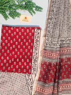 Natural Dyed Hand Block Print Cotton Suit Set with Kota Doria Dupatta