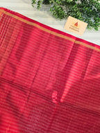 Pure Handwoven Maheshwari Check Saree in Red & White