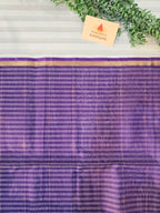 Pure Handwoven Maheshwari Check Saree in Purple & White