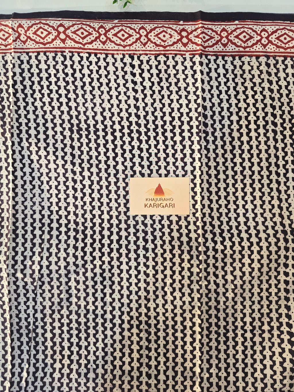 Bagh Hand Block Print Mul Cotton Saree – White