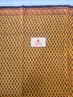 Bagh cotton Bagh Hand Block Print Mul Cotton Saree – Black and Yellow Floral