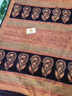 Bagh Hand Block Print Mul Cotton Saree – Peach Beige