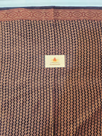 Bagh Hand Block Print Mul Cotton Saree in Rust & Black