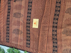 Bagh Hand Block Print Mul Cotton Saree in Black with Rust Floral Jaal Motifs