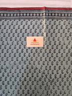 Bagh Hand Block Printed Mul Cotton Saree | Red & Powdered Blue Floral