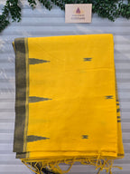 Pure Handwoven Mul Cotton Jamdani - Yellow