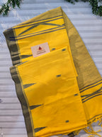 Pure Handwoven Mul Cotton Jamdani - Yellow