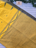 Pure Handwoven Mul Cotton Jamdani - Yellow