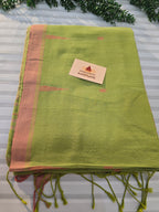 Pure Handwoven Mul Cotton Jamdani - Green