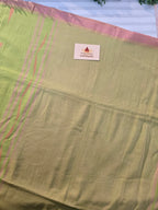Pure Handwoven Mul Cotton Jamdani - Green