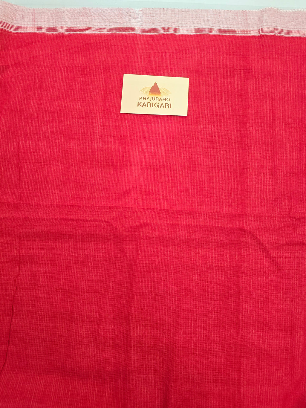 Pure Handwoven Mul Cotton Jamdani - Red