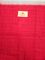 Pure Handwoven Mul Cotton Jamdani - Red