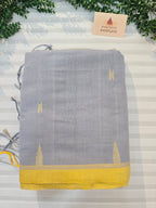 Pure Handwoven Mul Cotton Jamdani - Blue
