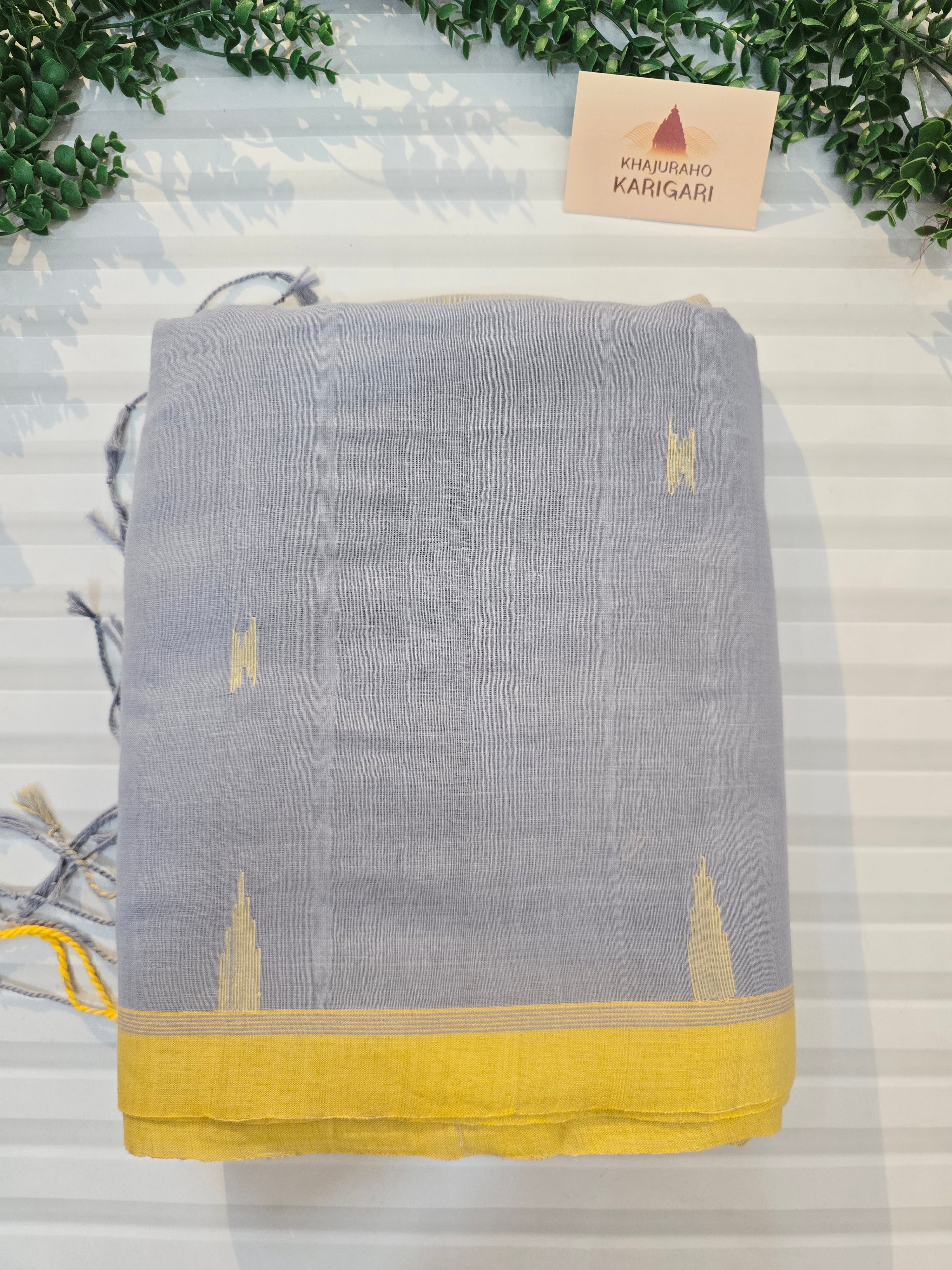 Pure Handwoven Mul Cotton Jamdani - Blue