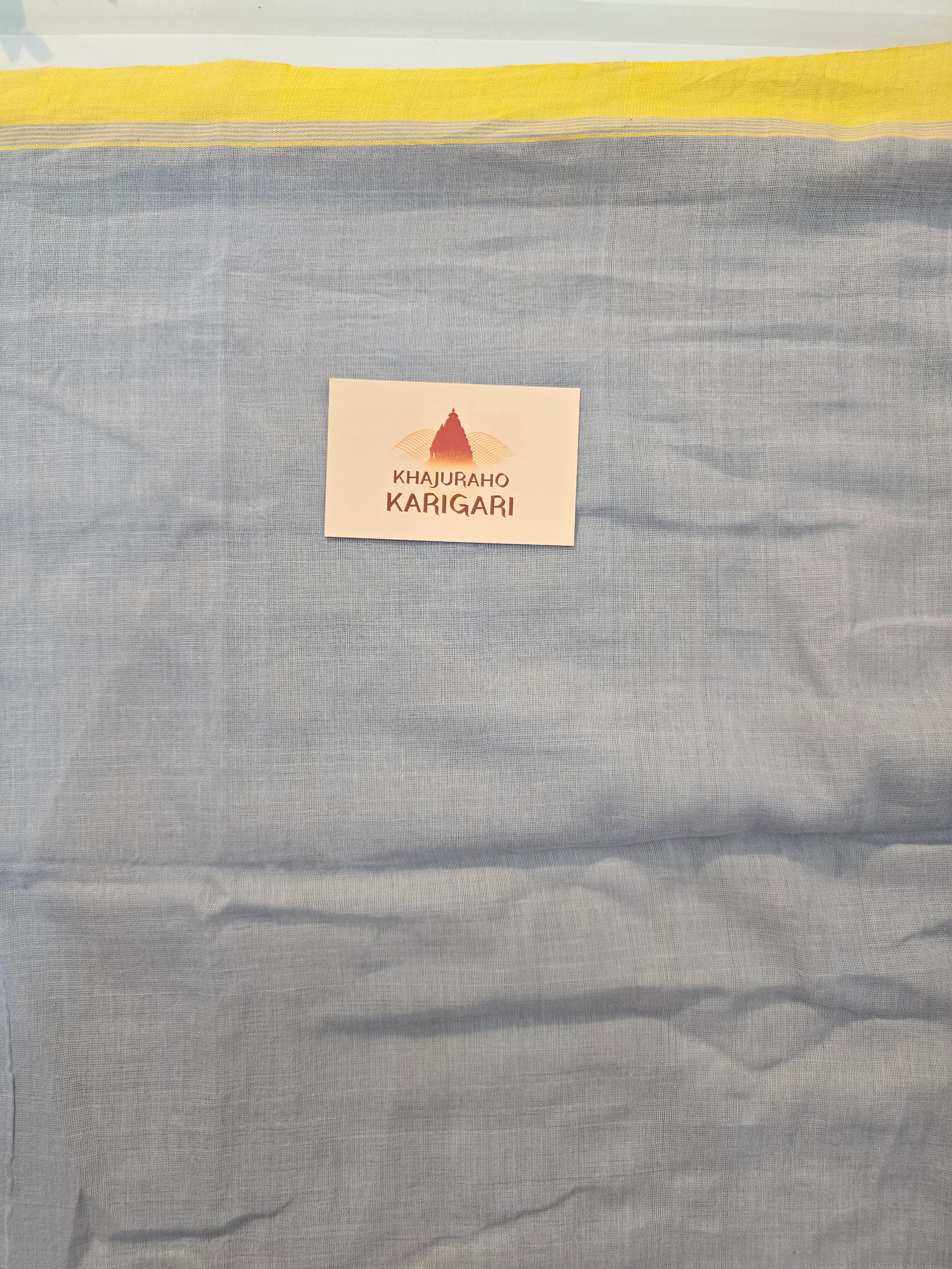 Pure Handwoven Mul Cotton Jamdani - Blue