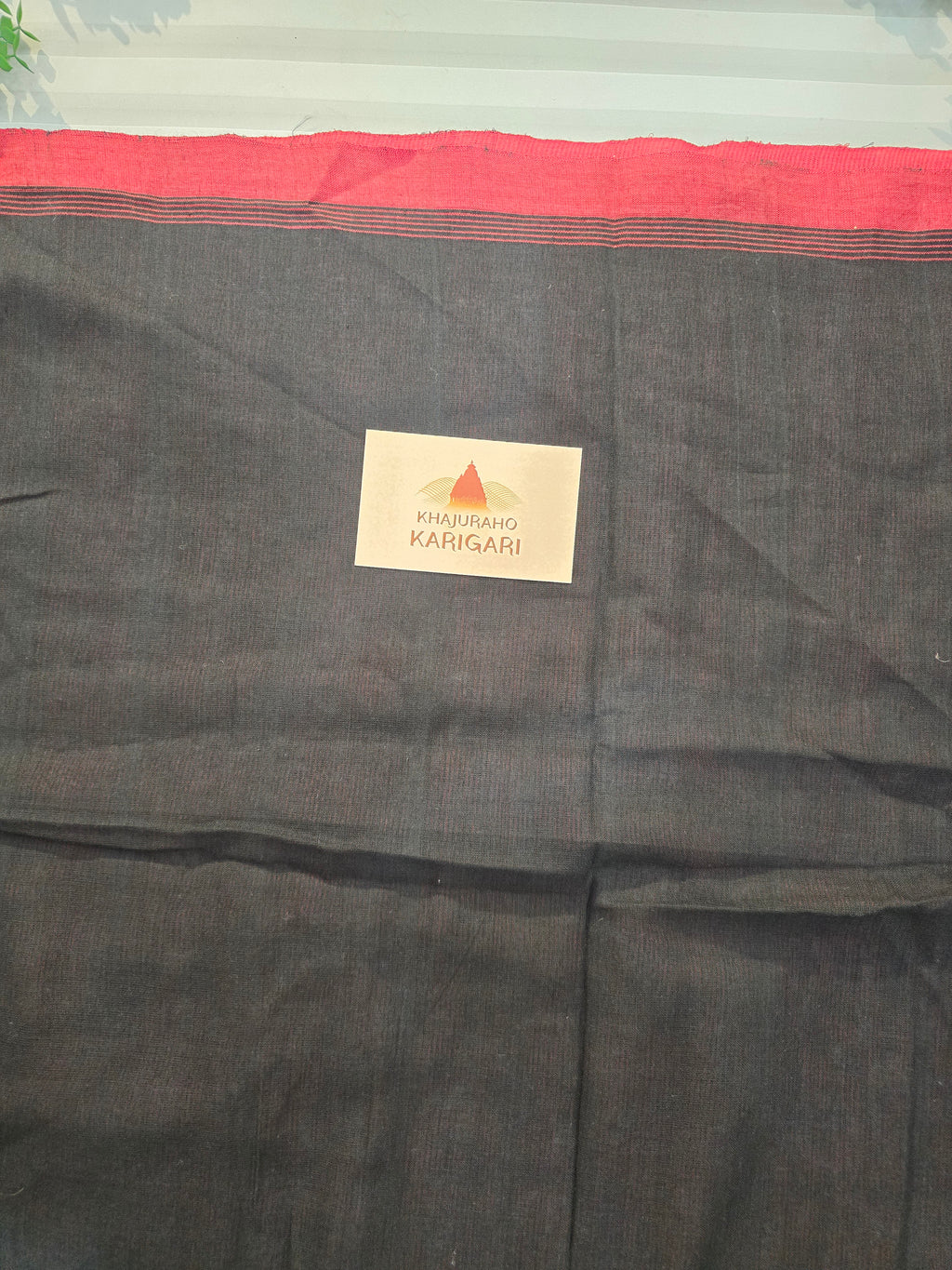 Pure Handwoven Mul Cotton Jamdani - Black