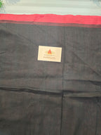 Pure Handwoven Mul Cotton Jamdani - Black