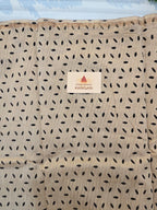 Hand block Printed Chanderi Silk Cotton Saree - Red Leaf