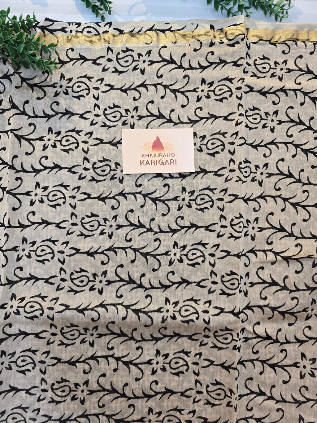 Hand block Printed Chanderi Silk Cotton Saree