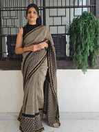 Hand block Printed Chanderi Silk Cotton Saree