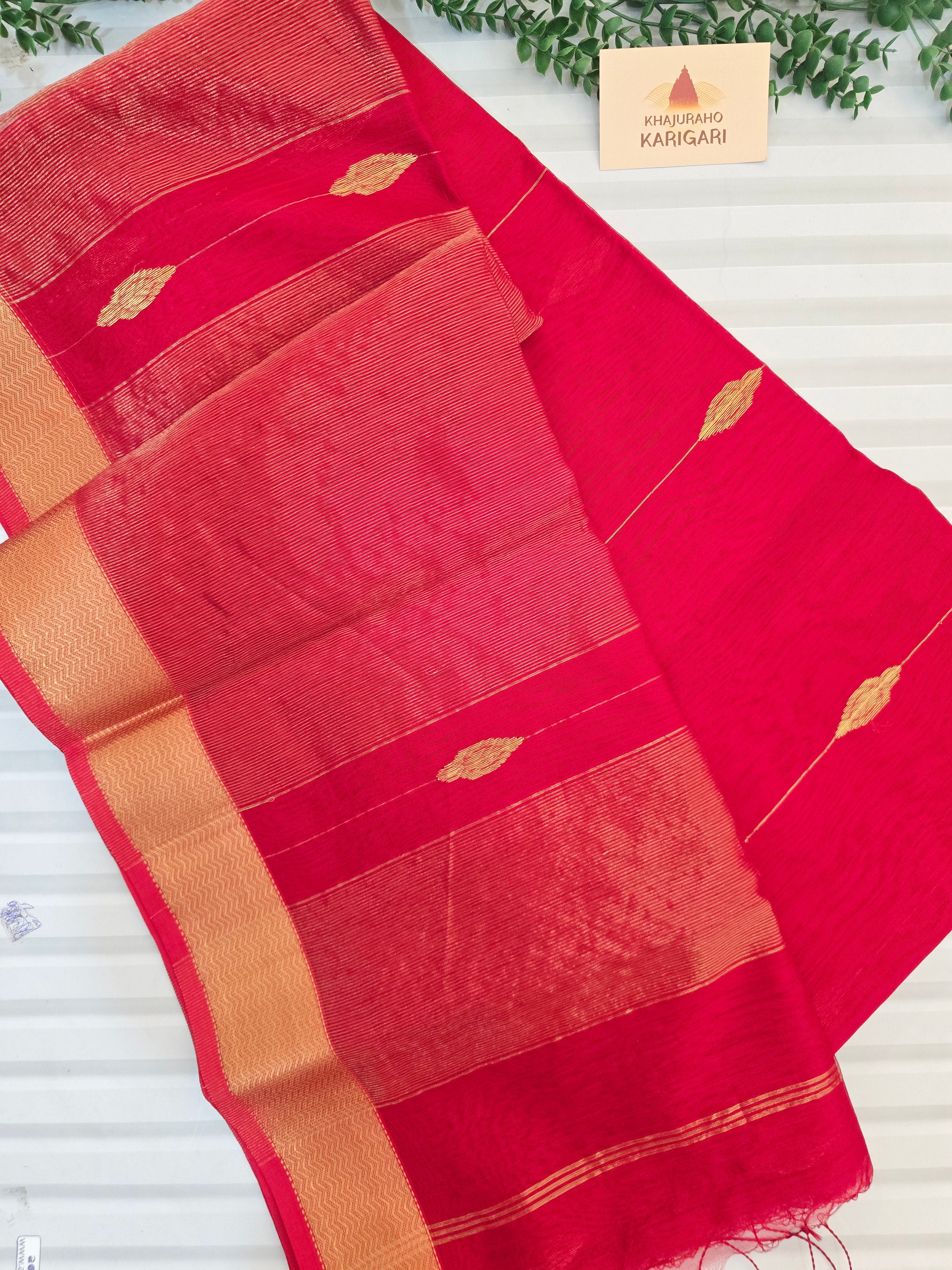 Pure Handwoven Maheshwari Saree Diamond Boota Pink