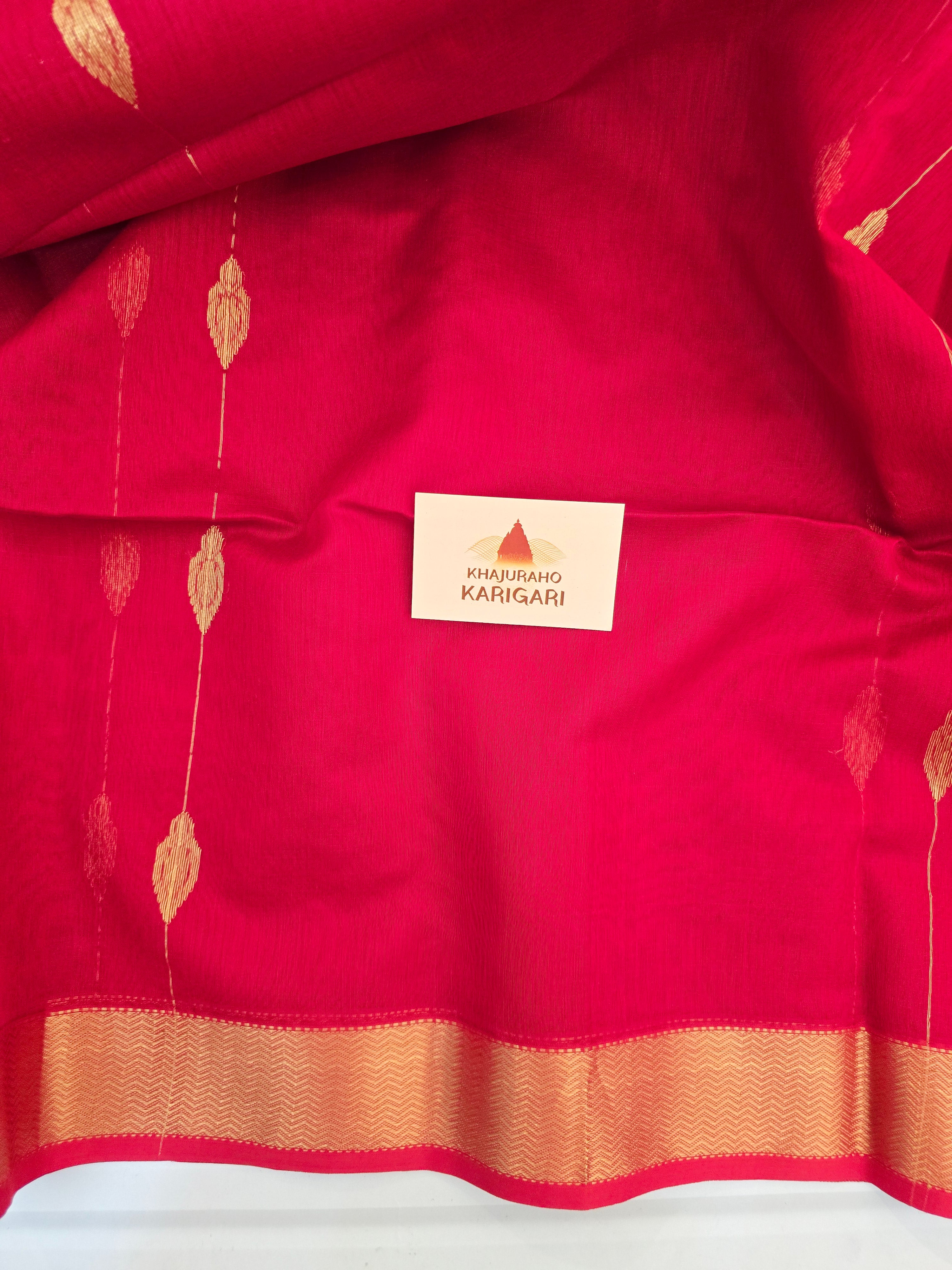 Pure Handwoven Maheshwari Saree Diamond Boota Pink