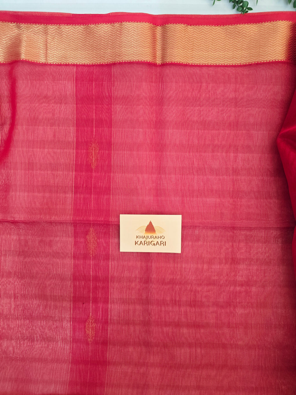 Pure Handwoven Maheshwari Saree Diamond Boota Pink