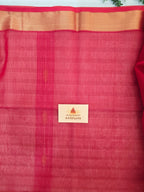 Pure Handwoven Maheshwari Saree Diamond Boota Pink