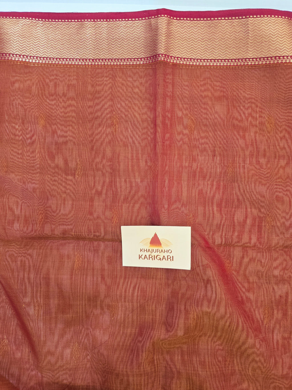 Pure Handwoven Maheshwari Saree Leaf Motif - Yellow Maroon