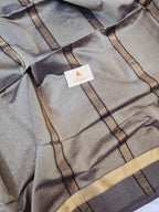 Pure Maheshwari Handloom Saree – Antique Gold with Zari Border