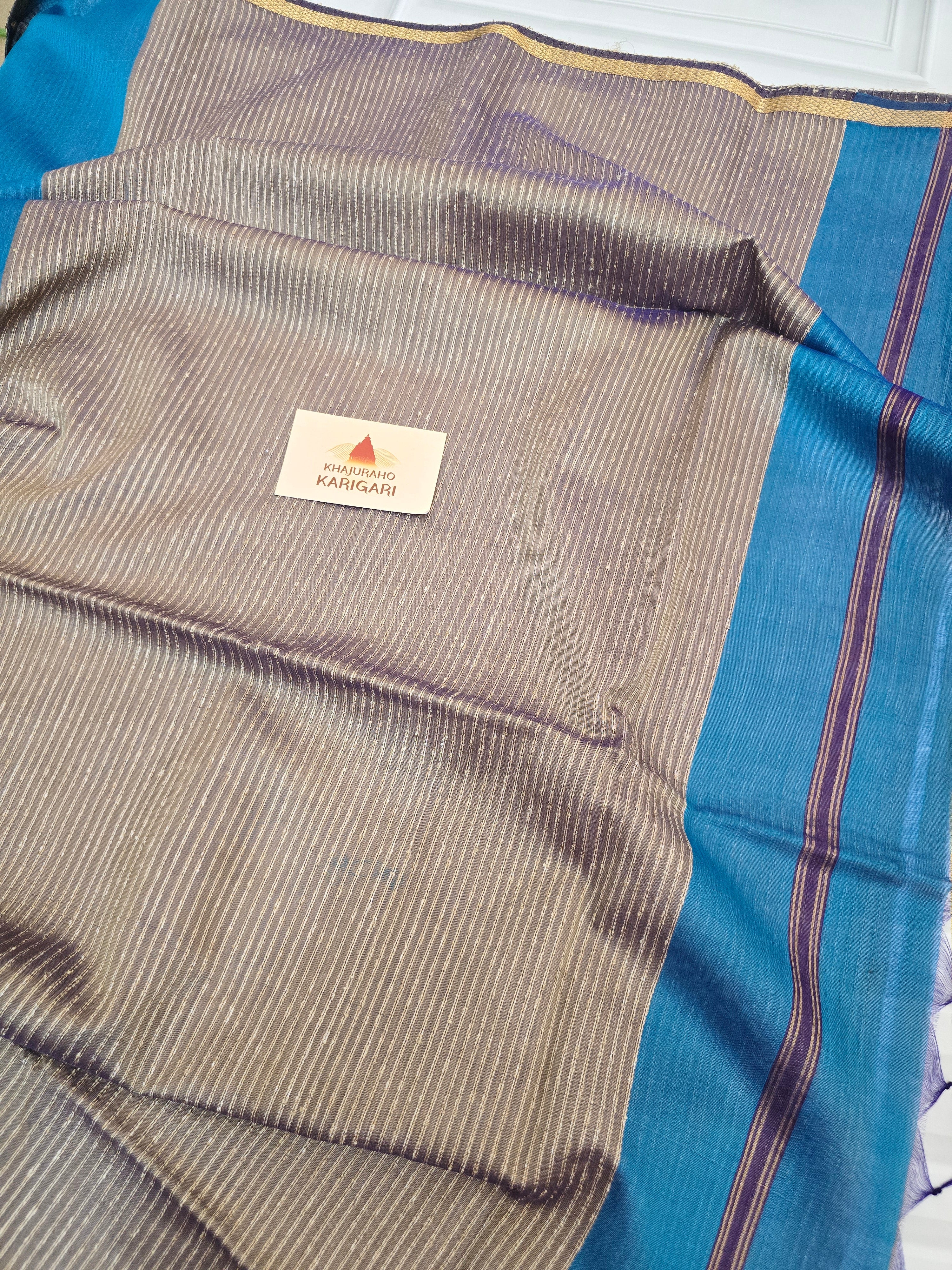 Pure Maheshwari Saree with Ghicha Pallu – Blue