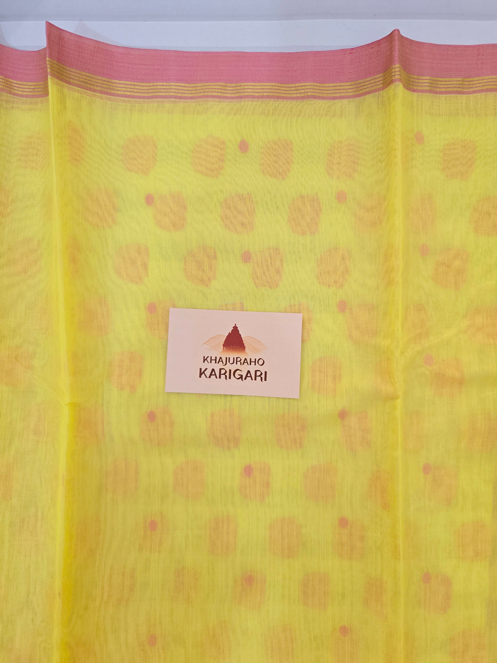 Pure handwoven Chanderi Silk Cotton Saree Polka Dot hathi boota on pallu