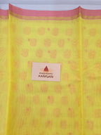 Pure handwoven Chanderi Silk Cotton Saree Polka Dot hathi boota on pallu