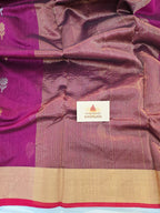 Pure Handwoven Chanderi Sunehri Phool Magenta
