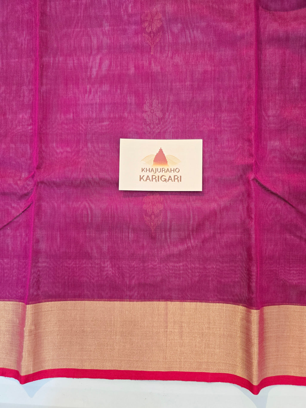 Pure Handwoven Chanderi Sunehri Phool Magenta