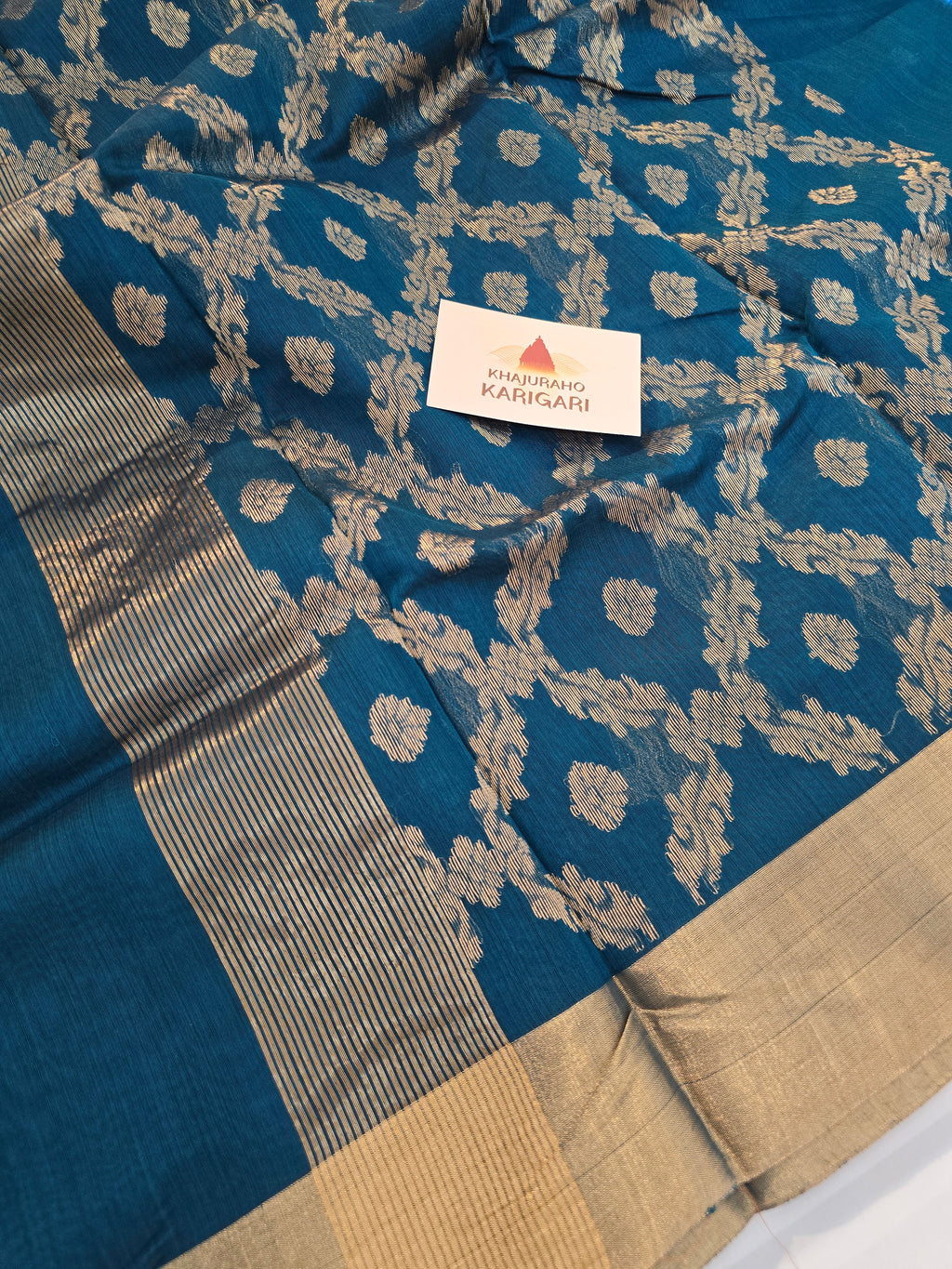 Chanderi with heavy Motifs on pallu