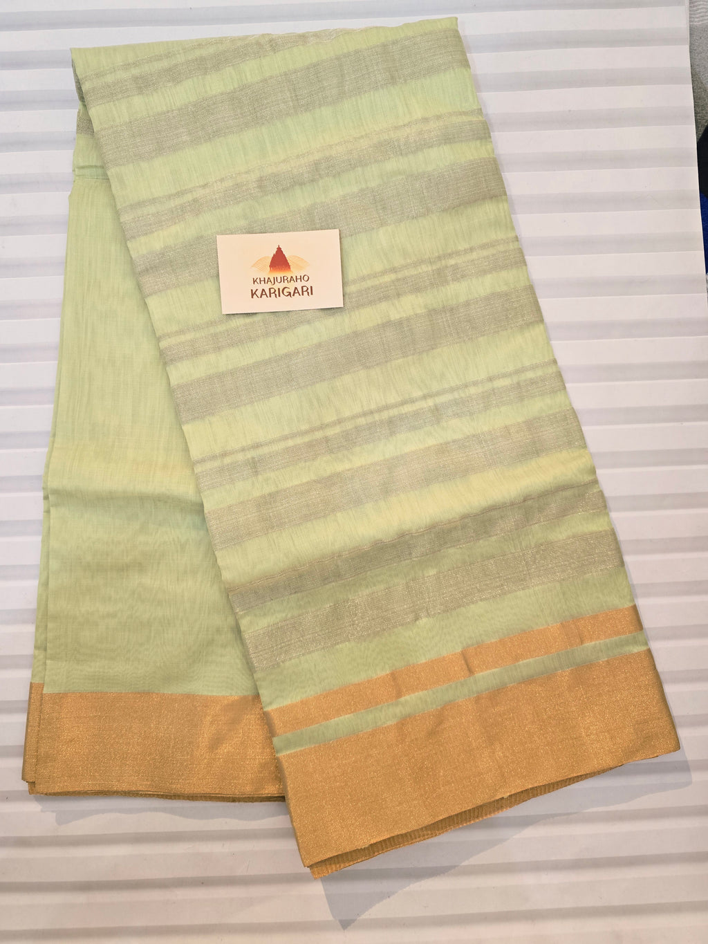 Chanderi zari stripes horizontally