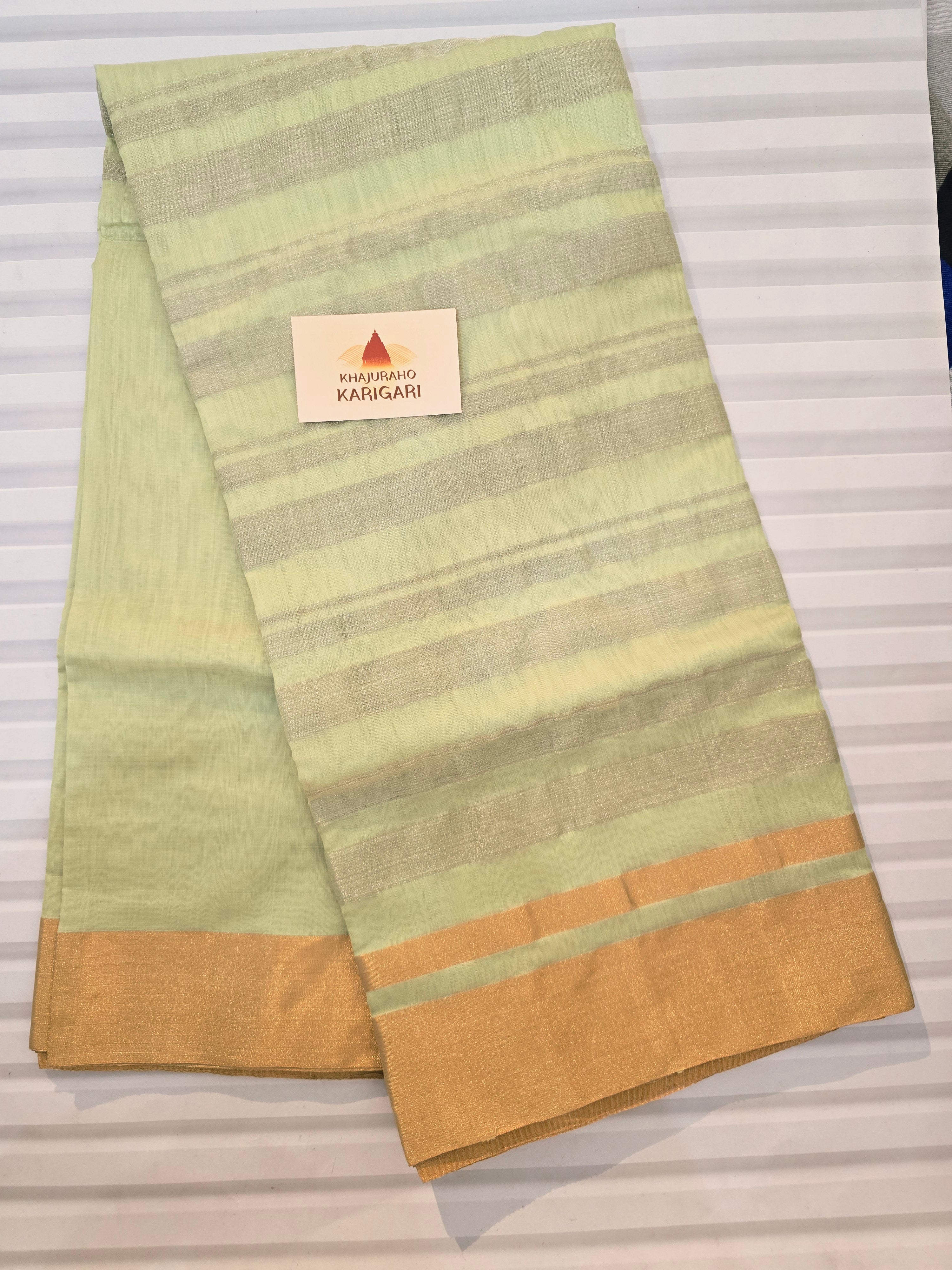 Chanderi zari stripes horizontally
