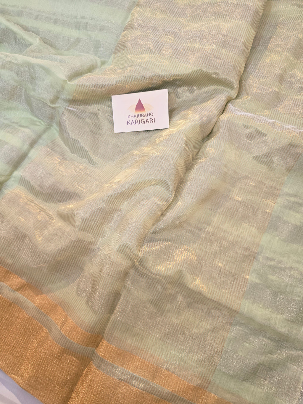 Chanderi zari stripes horizontally